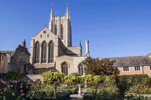 Vista Dal Roseto Della Cattedrale Bury Edmunds Suffolk — Foto Stock