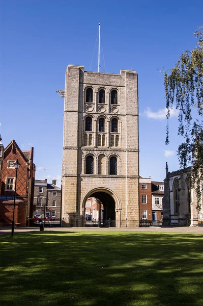 Torre Normanna Bury Edmunds Nel Suffolk Costruita Nel Xii Secolo — Foto Stock