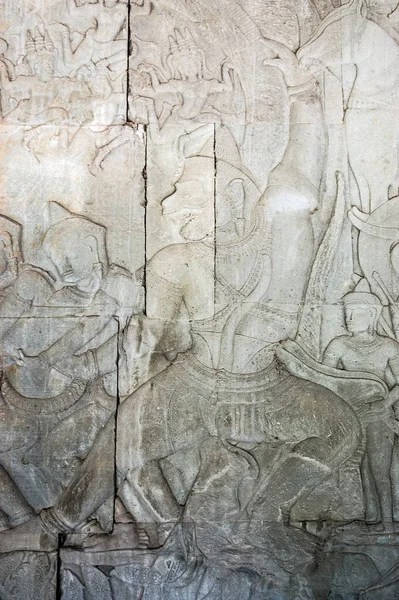 Αρχαία Χμερ Σκάλισμα Του Ινδουιστή Θεού Μαϊμού Hanuman Gallery Churning — Φωτογραφία Αρχείου