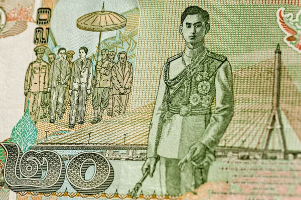태국의 제20 항에는 알려진 아란다 마히돈 현대적 다리가 지폐를 사용하여 — 스톡 사진