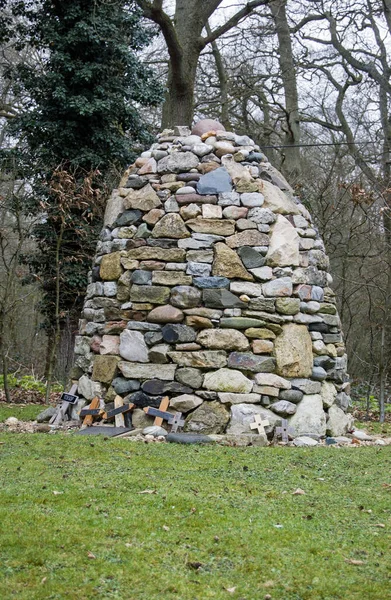 Cairn Con Piedras Todo Mundo Dedicadas Las Tropas Británicas Que — Foto de Stock