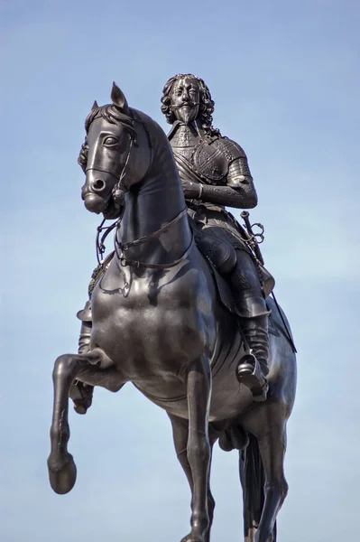 Equine Statue King Charles 1600 1649 Oldest Statue Trafalgar Square — Stock Photo, Image