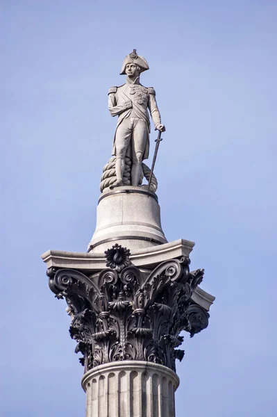 Blick Auf Nelsons Säule Trafalgar Square London — Stockfoto