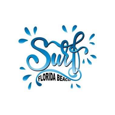 Beyaz arka plan üzerinde izole grafiti tarzı yazı logo sörf. Vektör çizim tasarım t-shirt, afiş, etiketleri, giyim, giyim, su doğa sporları Yarışması.