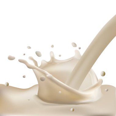 Soyut gerçekçi süt bırak sıçraması ile. vektör