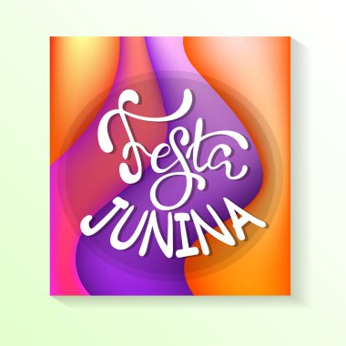 Festa Junina illüstrasyon - geleneksel Brezilya Haziran festival partisi. Vektör çizim. Latin Amerika tatil.