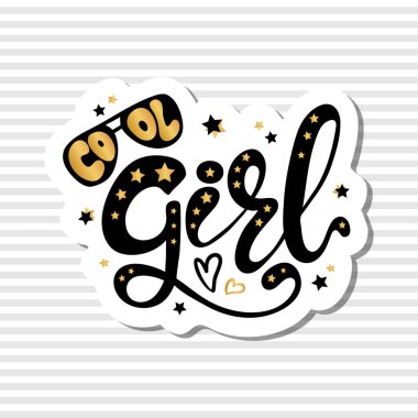 Erkek giyim Kraliyet rozeti bir ses etiketi simgesi ilham için serin kız metin gösterimi. Sloganı baskı t gömlek için çocuklar veya diğer t gömlek grafik tekstil grafik kullanır 