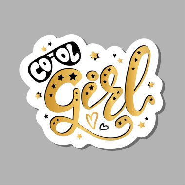 Erkek giyim Kraliyet rozeti bir ses etiketi simgesi ilham için serin kız metin gösterimi. Sloganı baskı t gömlek için çocuklar veya diğer t gömlek grafik tekstil grafik kullanır 