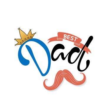 Babalar günü kaligrafi tasarım yazı. En iyi baba yazıt. Vektör tasarım öğesi için tebrik kartı ve diğer yazdırma şablonları.