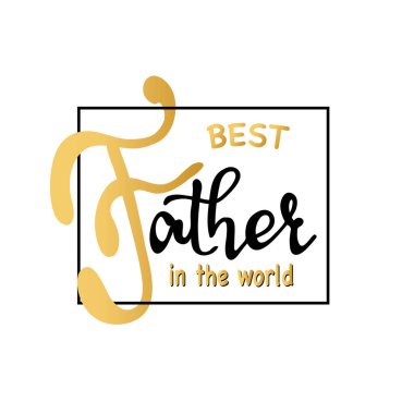 Babalar günü kaligrafi tasarım yazı. En iyi baba yazıt. Vektör tasarım öğesi için tebrik kartı ve diğer yazdırma şablonları.