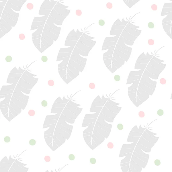 seamless pattern with hand-drawn feathers. Vector illustration.