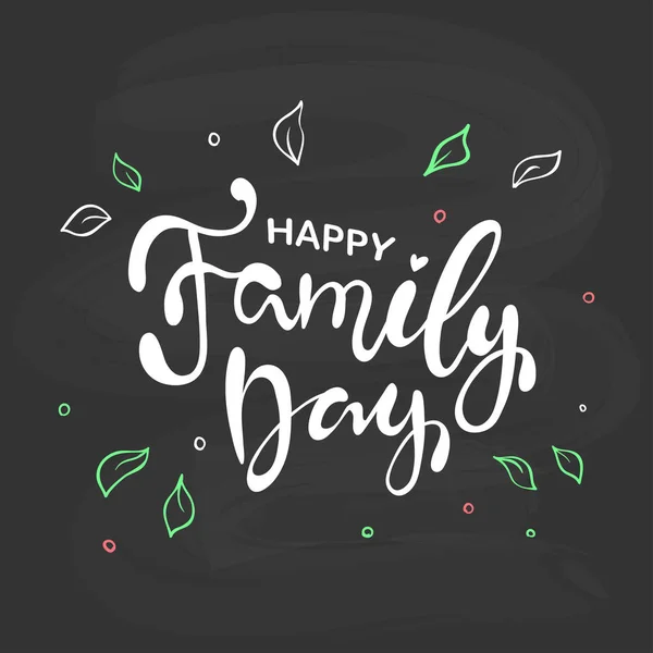 Happy Family Day Tekst Als Viering Badge Tag Pictogram Banner — Stockvector