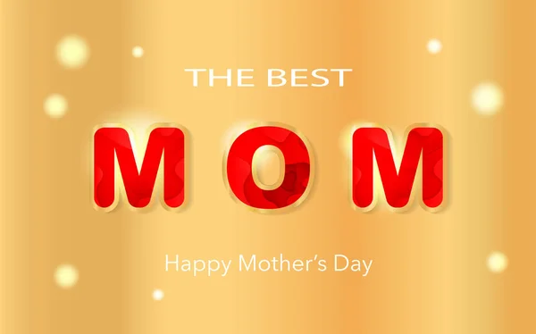 Tarjeta Felicitación Happy Mothers Day Con Diseño Tipográfico Mejor Mamá — Archivo Imágenes Vectoriales
