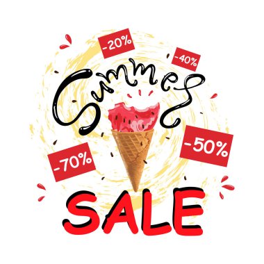 Pankartlar için yaz indirimi arka plan planı. kupon indirimi. Vektör illüstrasyon şablonu.