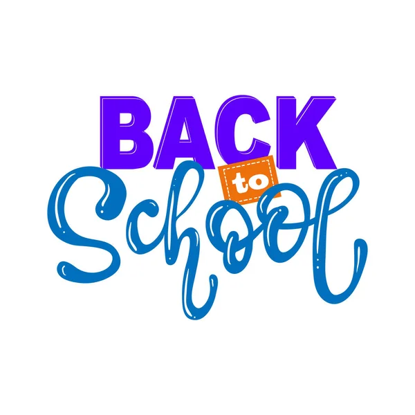 Back School Lettering Phrase Color Art Handwritten Symbol Shirt Design — Stock Vector