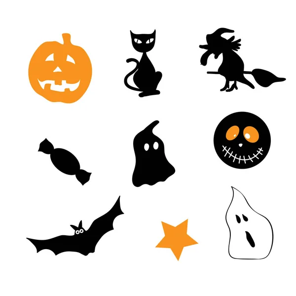 Halloween Vector Iconos Conjunto — Archivo Imágenes Vectoriales