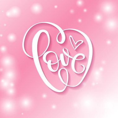 Sevgi sözcüğü el çizilmiş yazı.