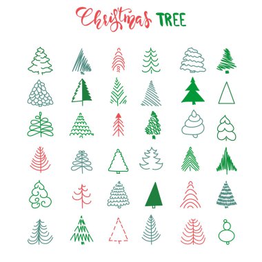 Handdrawn Noel ağacı koymak 