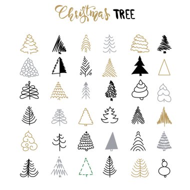 Handdrawn Noel ağacı koymak