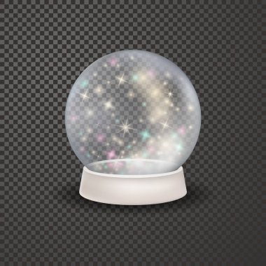 3D crystal xmas snowglobe şablon magic.