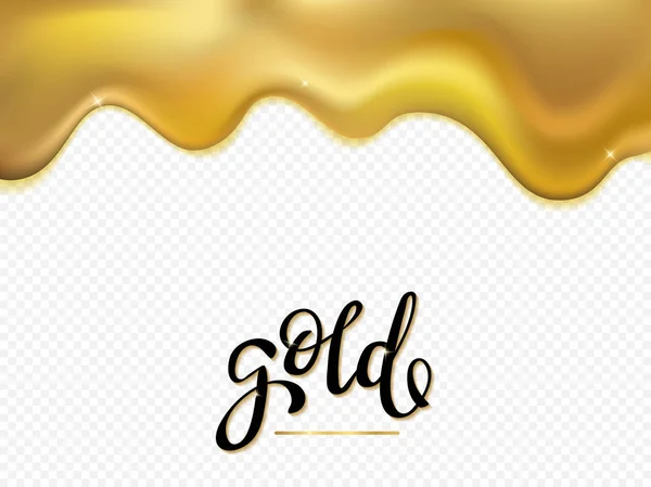 Gocciolamento foglio d'oro isolato su sfondo trasparente — Vettoriale Stock