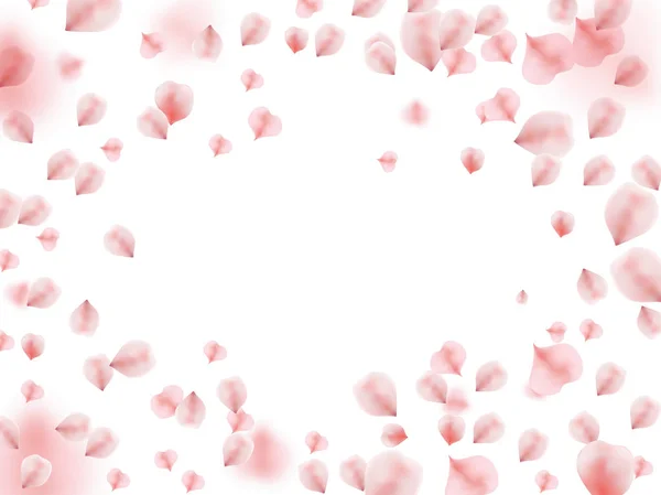 Abstrakter Hintergrund mit fliegenden rosa Rosenblättern — Stockvektor