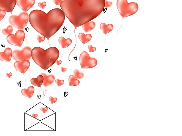 Walentynki 3d serca kopert pocztówka — Wektor stockowy