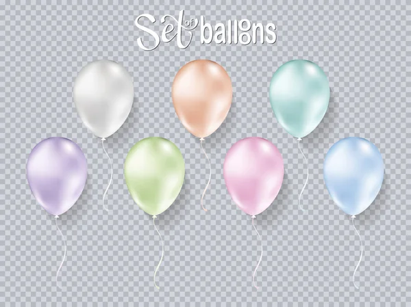Gerçekçi ve saydam renkli balonlar — Stok Vektör