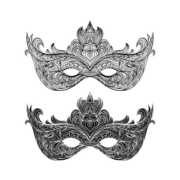 Collection of elegant  carnival mask — Stock Vector