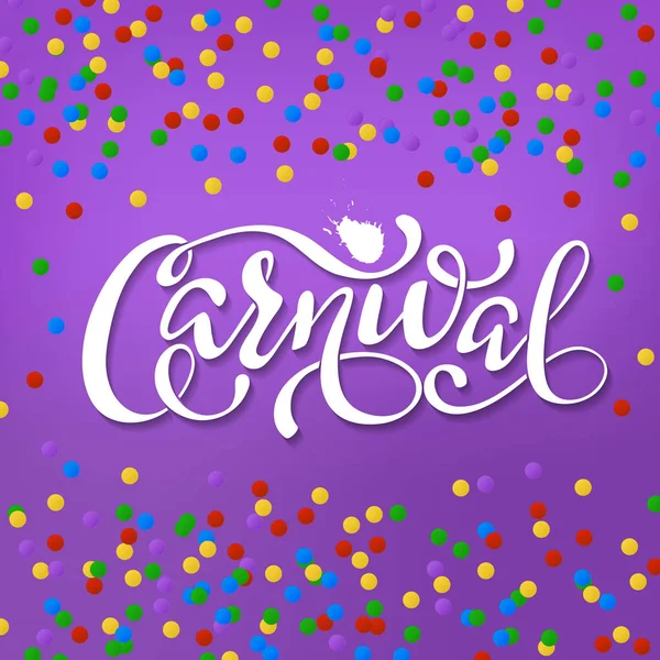 Banner de carnaval etiqueta de letras de papel blanco — Vector de stock