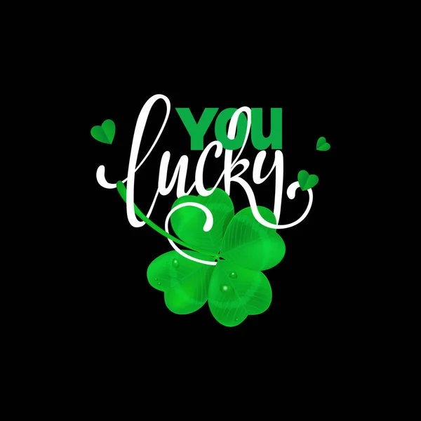 Lucky you Calligraphy. Hand lettering — Stock Vector