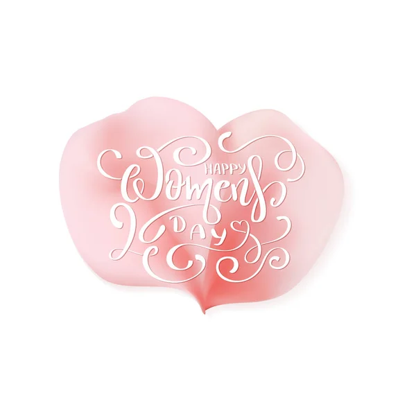 Banner feliz do dia das mulheres com pétalas de rosa . —  Vetores de Stock
