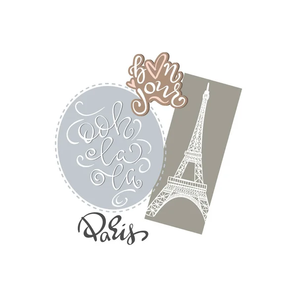 Ooh-la-la Paris. tipografia slogan print —  Vetores de Stock