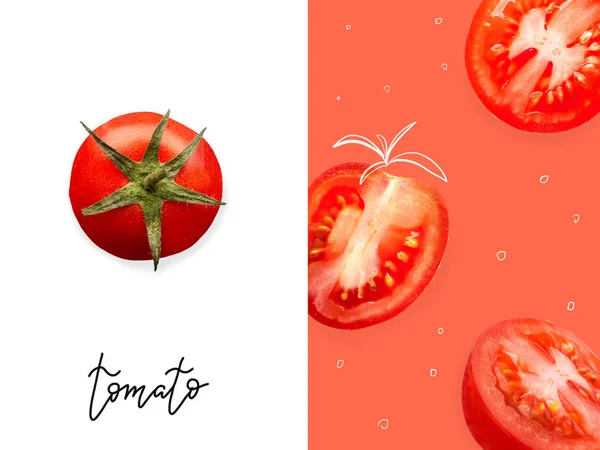 Layout criativo feito de tomates — Fotografia de Stock