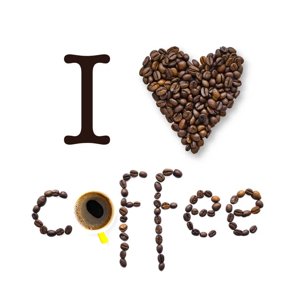 Kaffeebohnen-Herz — Stockfoto