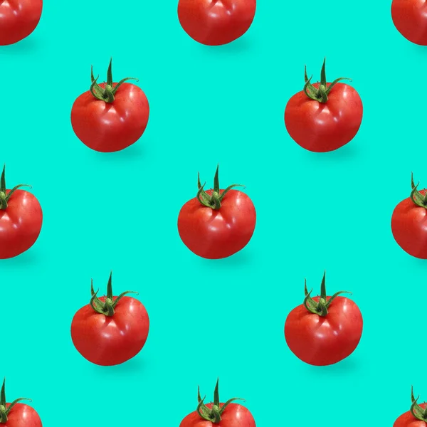 赤トマトのカラフルなシームレスなパターン. — ストック写真