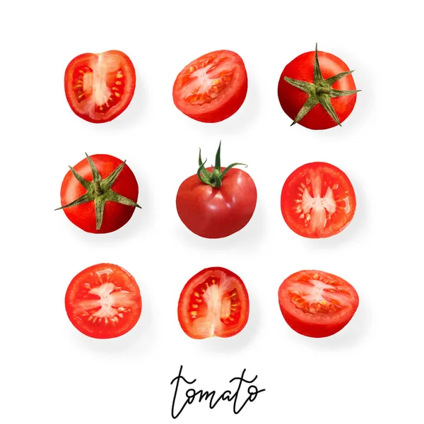 Layout criativo feito de tomate — Fotografia de Stock