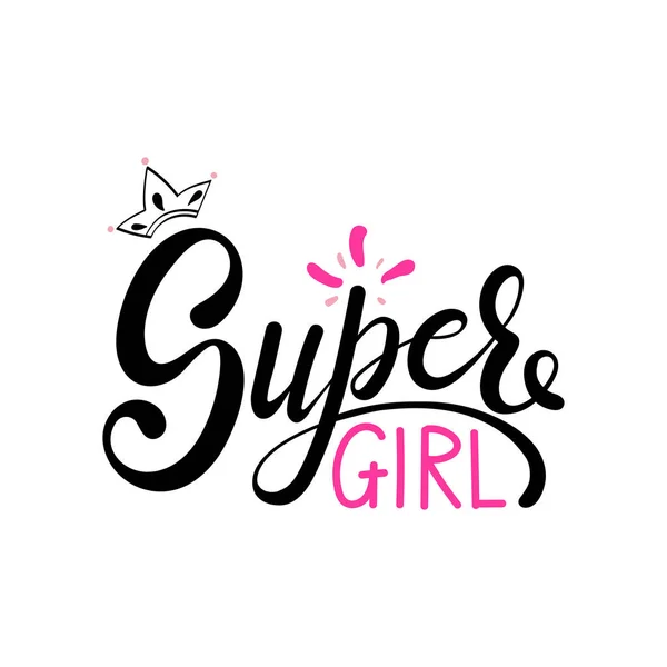 Super Girl. Tipografía de moda eslogan imprimir . — Vector de stock