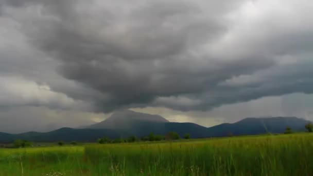 Moln Och Regn Tidsfördröjning Lanscape — Stockvideo