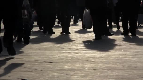Utcán Sétáló Emberek Stock Videó