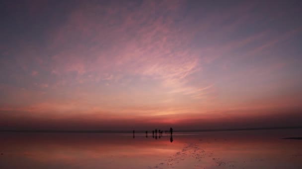 七面鳥の塩湖の夕日 — ストック動画