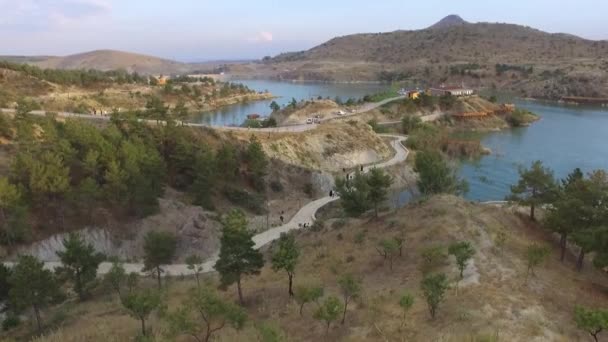 Aerial Landscape Resa Konya Sille Dam — Stockvideo