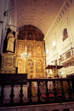 Goa, Hindistan - 20 Aralık 2018: Santa Catarina Katedrali 