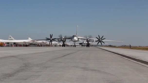 Motores Rusia Agosto 2017 Día Flota Aérea Aviones Militares Aeródromo — Vídeo de stock