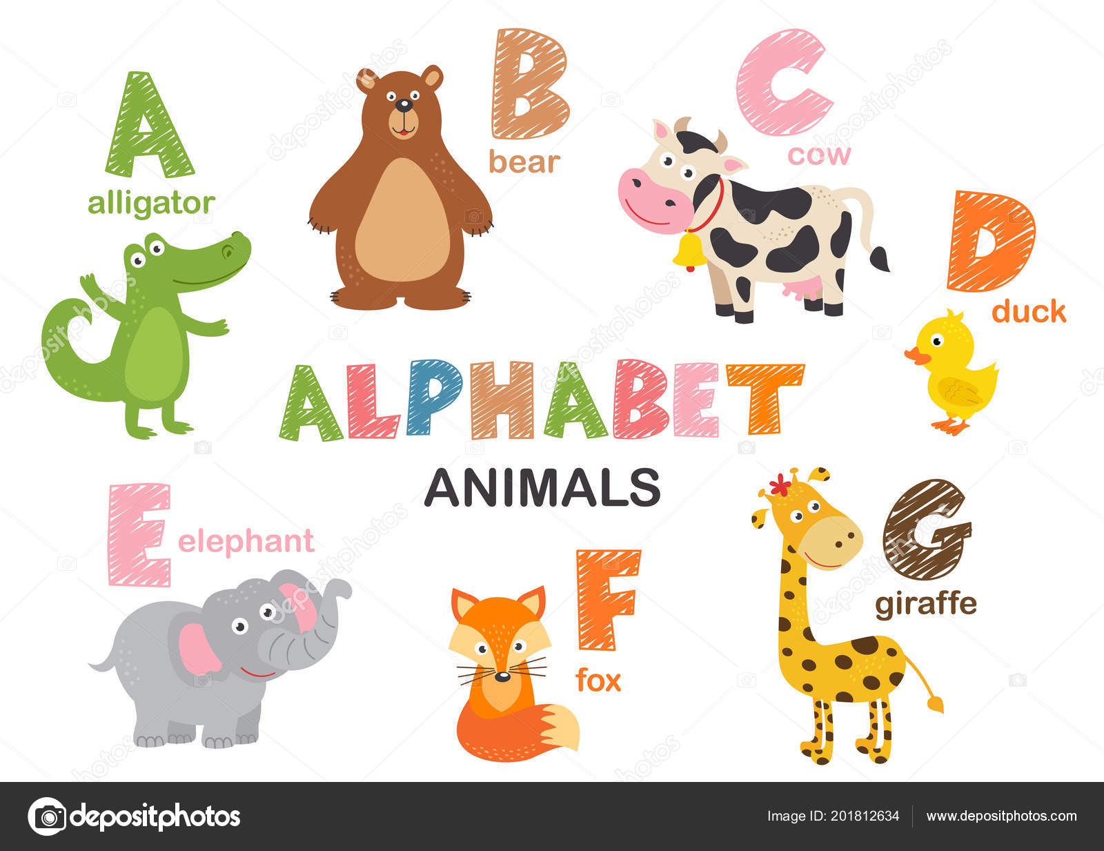 Alphabet Animals Vector Illustration Eps Stock Vector Image by © #201812634 Alphabet Animals Vector Illustration Eps Stock Vector Image by © #201812634