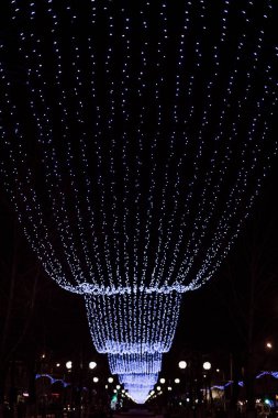 Gomel, Belarus kış aydınlatma ışıkları gece