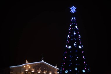 Meydanda Festival Noel ağacı ile Gomel Drama Tiyatrosu görmek