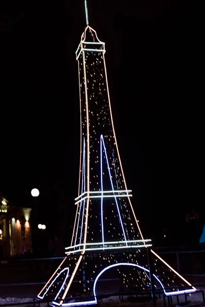 Verlichting Decoratie Als Monumenten Van Wereld Stad Van Gomel Tijdens — Stockfoto