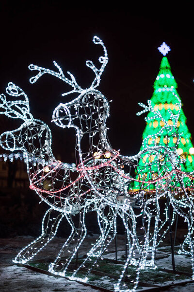 Оформление освещения и елка в Гомеле, Беларусь
