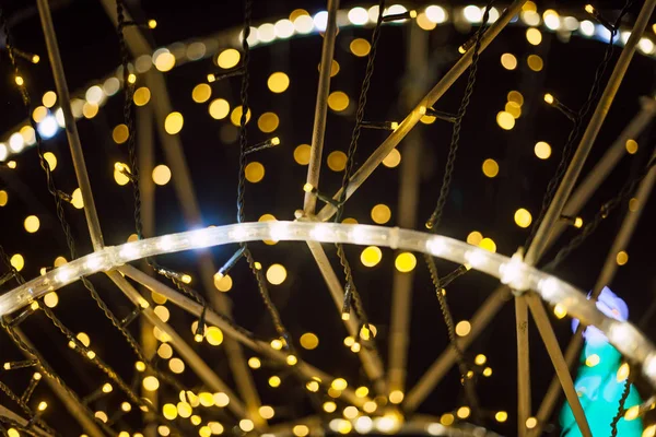 Fundo Natal Fundo Abstrato Festivo Com Bokeh Desfocado Luzes Estrelas — Fotografia de Stock